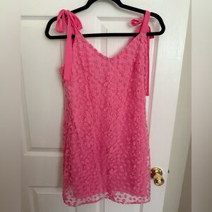 Francesca's Collections Hot Pink Floral Mini Dress